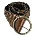 METALLIC BROWN BIG BRASS BUCKLE BRAIDED WEAVE BOHO BELT