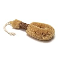 Merben International Hard Texture Coconut Body Brush with Brown Cord Handle For Wet or Dry Use, 9 Length