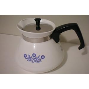 Corning Blue Cornflower 6 Cup Teapot Tea Pot W/ Metal Lid -- As Shown