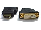 DVI-D Dual Link 24+1 Female to HDMI Male Gold Adapter