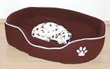 Cord - Hundebett 93 x 60 x 23cm Braun/Rosa #55168XL