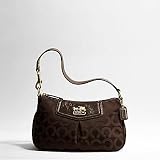 Coach Op Art Signature Madison Top Handle Demi Pouch Bag 43265 Brown