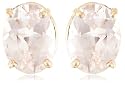 14k Choice of White or Yellow Gold 8x6mm Morganite Oval Cut Stud Earrings