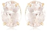 14k Choice of White or Yellow Gold 8x6mm Morganite Oval Cut Stud Earrings