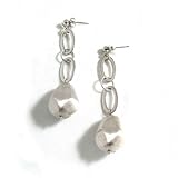 Miss Dee Rhodium Plated Silver Bead Earrings