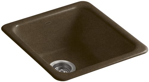 KOHLER K-6584-KA Iron/Tones Self-Rimming/ Undercounter Kitchen Sink, Black 'n Tan On Sale