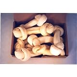 8 pcs of 9-10 White Rawhide Knotted Bone by MAXX RAWHIDE (ADA BEEF RAWHIDE)
