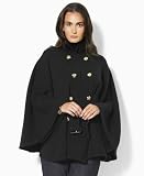 Lauren by Ralph Lauren Sweater, Gala Double Breasted Cape Black L/XL