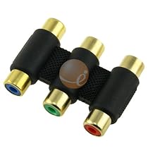 Premium 3 RCA Female to Female Coupler Adapter for Xbox 360 ( Join 2 stereo AV Component Cable / RGB Composite Cables )<br />
From Unknown<br />
