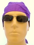 PURPLE Solid Color Bikers Cap/ Head Wrap/ Medical Cap/ Skull Cap/ Welders Cap/ Bandana, Breathable 100% Cotton, One Size to Fit Most Men, Women and Teens, Suitable for Athletes, Medical, Welding, Healthcare, Bikers, Truckers, Painters, Gardeners, Restaurants and Food Workers to Keep Hair Out of Face