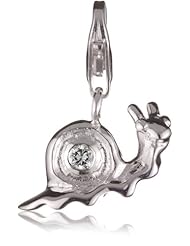 VINANI brand Germany 925 Sterling Silver Charm Pendant Snail shiny Zirconia white HSCE