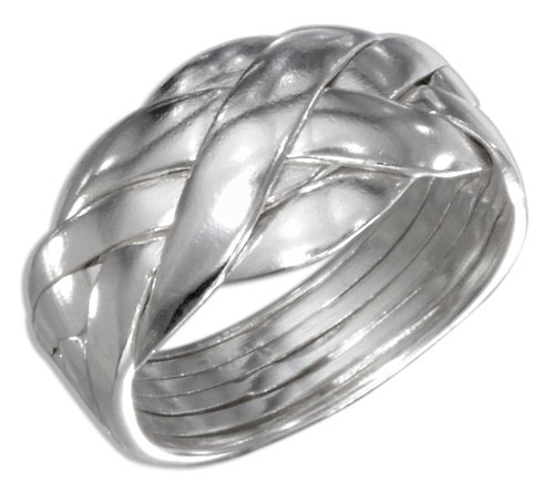 Sterling Silver High Polish Six Band Puzzle Ring