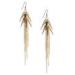 LONG 4" Goldtone Cone and Chain Dangle Earrings Fashion Jewelry
