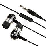 Black / Chrome Silver 3.5mm In-Ear Stereo Headset w/ On-off for Samsung GT- ....