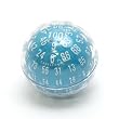 Opaque "Zocchihedron" Blue with white 100-sided Die