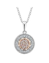 Diamond and Natural Pink Diamond Pendant 1/2ctw