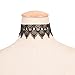 DZT1968 Women Pendant Lace Necklace Choker Chains Charm (Black)