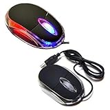 Black 3-Button 3D USB 800 Dpi Optical Scroll Mice Mouse w/Blue and Red LEDs For Notebook Laptop Desktop