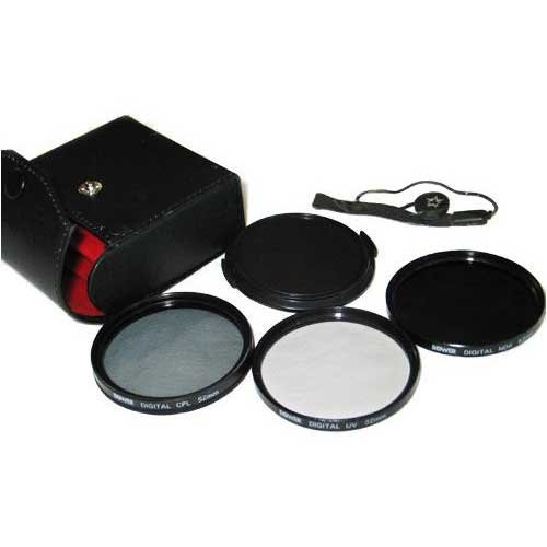 Bower VFK58C 58MM Digital Hi Resolution UV Cpl ND4 Filter Set f/ Digital and Video Cameras