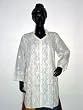 Designer Ivory Cotton Chikan Embroidery Kurta Tunic Top Yoga Size L