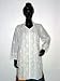 Designer Free Earrings with Ivory Cotton Chikan Embroidery Kurta Tunic Top Yoga Medium Size