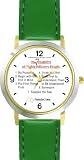 All of THE 7 HABITS #1 (English Text) - DELUXE TWO-TONE WATCH from THE 7 HABITS - WATCH COLLECTION BY WATCHBUDDY&reg; - Arabic Numbers - Green Leather Strap-Size-Children's Size-Small ( Boy's Size & Girl's Size )