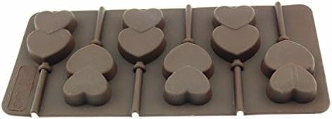 CREATIVE ROOM Soap Mold Non-Stick Chocolate Craft Jelly and Candy Baking Mold (double heart, brown)