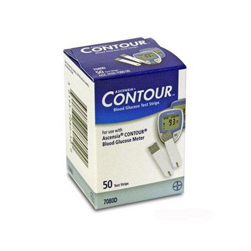 Bayer Ascensia Contour 50 Blood Glucose Test Strips , 100 Test Strips