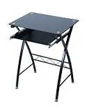 Office / Computer Desk / Workstation / furniture in Black Temperd Glass