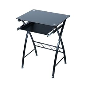 Office / Computer Desk / Workstation / furniture in Black Temperd Glass
