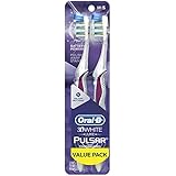 Oral-B Pulsar 3d White Advanced Vivid Soft Toothbrush Twin Pack (Colors May Vary)