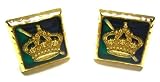 Gold Square Mardi Gras Crown Masquerade Cufflinks
