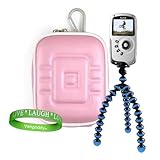 Kodak PlaySport HD Waterproof Pocket Video Camera Mini Camcorder Accessories Kit: EVA Smooth Pink Protective Hard Kodak Camera Case + BLUE Kodak Camera Tripod with Flexible Grip Legs + Live * Laugh * Love VG Wrist Band!!!