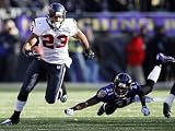 Baltimore Raven and Houston Texans: Lardarius Webb and Arian Foster Photographic Poster Print by Patrick Semansky, 12x9