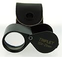 10x by 21mm TRIPLET professional JEWELERS LOUPE black with LEATHER CASE