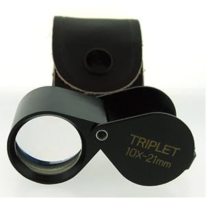 10x 21mm Triplet Jewelers Loupe w/leather case - Black