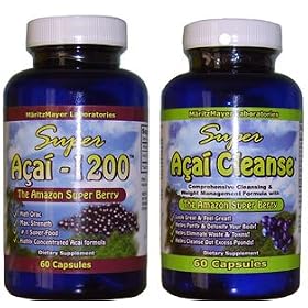 Max Strength Acai Berry & Acai Cleanse Combo - Diet Weight Loss & Colon Cleanse Great Value