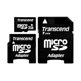 Transcend - Flash memory card ( microSD to SD/mini SD adapters included ) - 2 GB - microSD