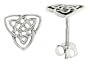Sterling Silver Triquetra Celtic Knot Stud Earrings, 7/16 in. (11mm)