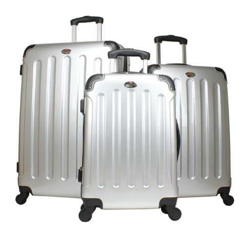 Swiss Case SILVER 4 Wheel ABS 3 PC Suitcases 28