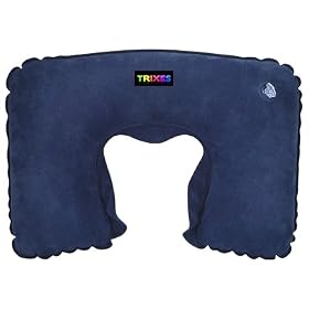 TRIXES Blue Inflatable Neck Travel Pillow Head Rest Cushion