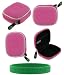 Magenta Ultra Slim Hard Shell Bluetooth Carrying Case for Motorola Bluetooth H9 HS850 HS805 H800 H710 H700 H670 H550 H500 H385 H375 H350 H3 + Bonus Young Micro - Live Green WristBand