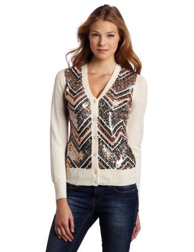 Trina Turk Women's Savoy Sweater, Ivory, Petite