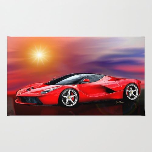 RAWAO Home Rug,Red Ferrari Doormat 18"x30" Door Rug