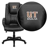 IMAGE OF The University of Texas at Dallas Embroidered Black Leather Executive Office Chair