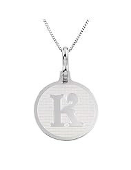 14k White Gold Initial Pendant Necklace, 18"