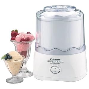 Cuisinart Frozen Yogurt Ice Cream and Sorbet Maker 1.5 Quart Bonus! 2 Freezer... by Cuisinart