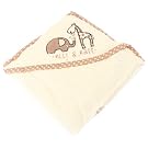 Baby Unisex Elli & Raff Animal Design Hooded 100% Cotton Bath Towel (76cm x 76cm) (Cream)