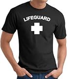 LIFEGUARD CROSS Beach Pool Adult Tee Shirt T-Shirt - Black