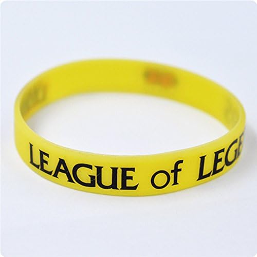 League Legends LOL Weapon League of Legends Silicone Wristband Fluorescent Light Bracelets Cosplay ,Yellow(2PCS)